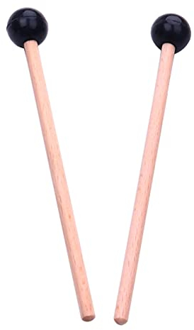 SM SunniMix 2 pièces baguettes en bois percussion tête en caoutchouc Xylophone Marimba maillets Glockenspiel bâtons avec manche en bois