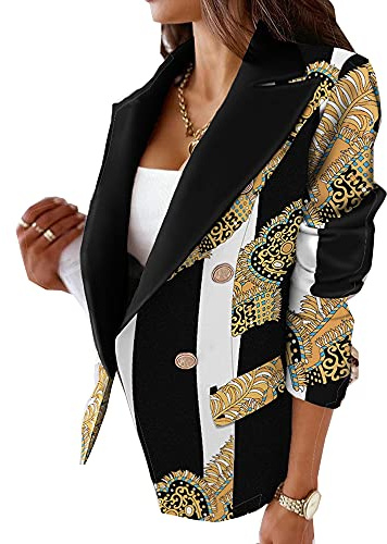 Chickw11 Blazer Donna Elegante Corto Slim Fit Moda Cardigan Manica Lunga Colletto Rivolto OL Tailleur Giacca Cappotto Leggero Casual Ufficio Business Capispalla Tops