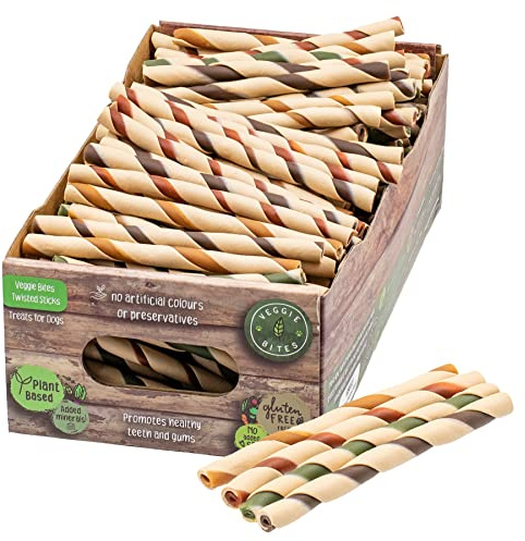 Veggie Bites Plant Based Twisted Stick 2kg (app 185pc) x 1 Box For Dogs