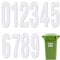 wehers Wheelie Bin Numbers - 3 Pack, Black, Vinyl, Bin Stickers, 7 H x 2.75 W, Style 8, Outdoor, Garage