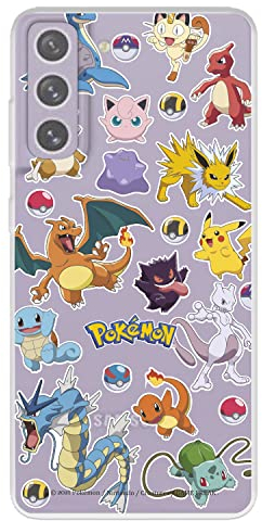 Schutzhülle für Samsung Galaxy S21 FE Offizielles Pokémon, Sticker Pokémon und Pokéball zum Schutz Ihres Handys, flexible Silikonhülle mit offizieller Pokémon-Lizenz