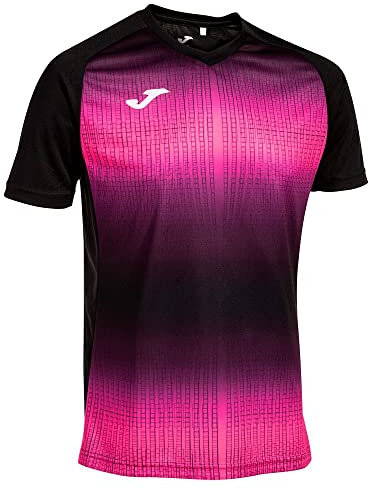 Joma Tiger V T-Shirt, Noir Rose Fluor, 17-18 años Homme