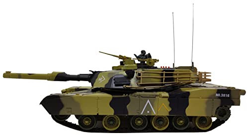 HBS Hubsons® RC Abrams M1A1 Kampf-Panzer mit Sound, Maßstab 1:24 und 2 Gefechtssystemen/Infrarot- und 6mm Schuss