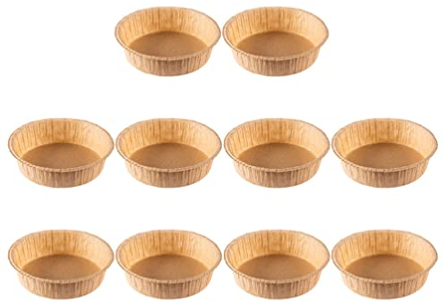Kichvoe 10 Stücke Kuchenformen Papier Backform Runde Kuchenformen Einweg Backformen Papier Backförmchen Laib Pfannen Gebäckformen Für Muffins Kuchen