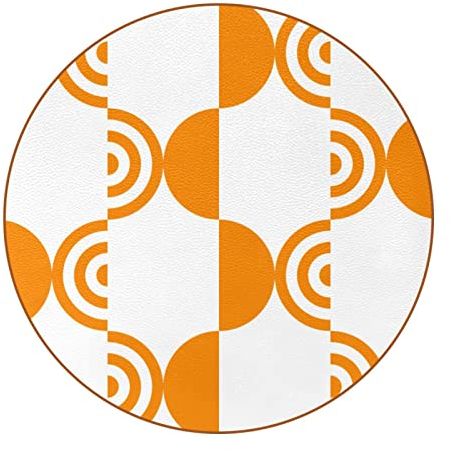 Halbrunde Untersetzer für Getränke, 6 Stück, Tisch-Schutzmatte für Weingläser, Tassen und Tassen, wiederverwendbar im Büro, Küche, Bar, 10,9 cm, Orange