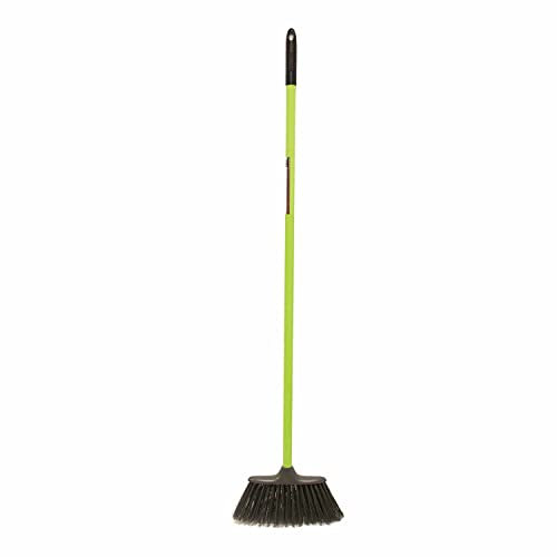 Red Gorilla Poly Yard Broom Pistachio Lightweight Sweeping Brush Indoor Home or Outdoor Garden Building Site Soft Fibre Bristles Durable Compact 1.3m