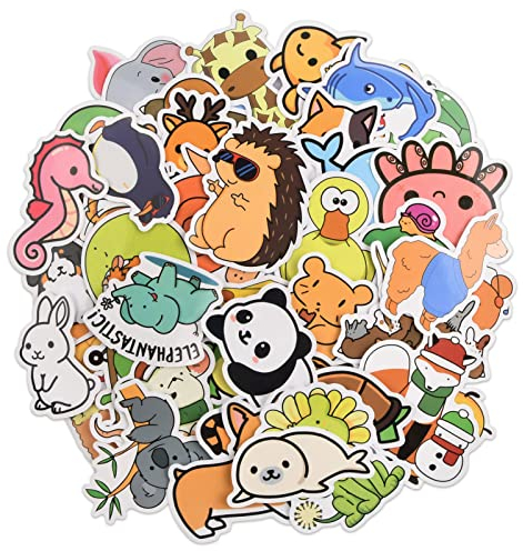 50 Stück Sticker Kinder Aufkleber Sticker Set Laptop Sticker Auto Aufkleber Scrapbooking Sticker Laptop Aufkleber (Tiermotiv)
