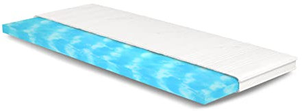 Meisterschlaf Split Gelschaum Topper 150x200 cm – Höhe 7cm – Gelax RG 50 – Oeko-TEX® Standard 100 – Tencel™ Lyocell 3D Doppeltuch-Bezug waschbar – für weicheres Liegegefühl – Made in Germany