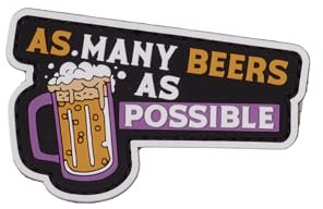 Parche de Goma con Velcro, Parche para Mochilas y Chalecos de Cross Training y Gimnasio (As Many Beers)