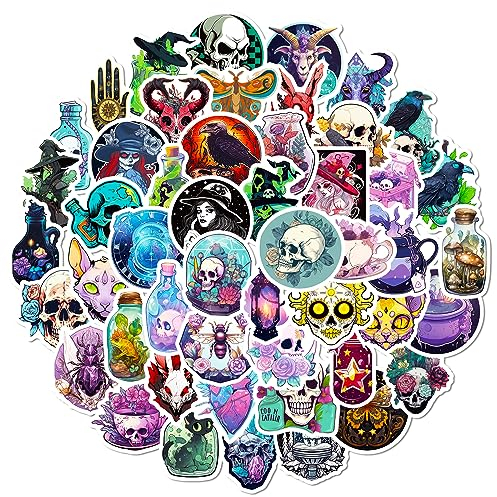EUFFO Apotheker Aufkleber 50 Stück, Totenkopf Sticker für Laptop Helm Scrapbook Motorrad Koffer Fahrrad Skateboard Wasserfeste Horror Sticker Set für Erwachsene