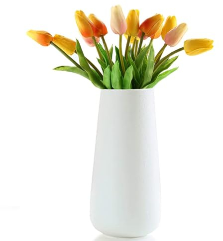 Vase, Vase à Fleurs Décoratif, Vases en Céramique, Vases à Fleurs, Décoratif Floral Vase, Petit Vase Moderne, Vase Blanc, Vase Parfait, pour la Décoration de la Maison, Salon, Bureau,de la Table