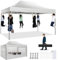 COBIZI Tonnelle Pliante 3x4.5 avec 4 Panneaux Latéraux, étanche, Stable, Pliable, Extérieur, Protection UV 50+, Blanc