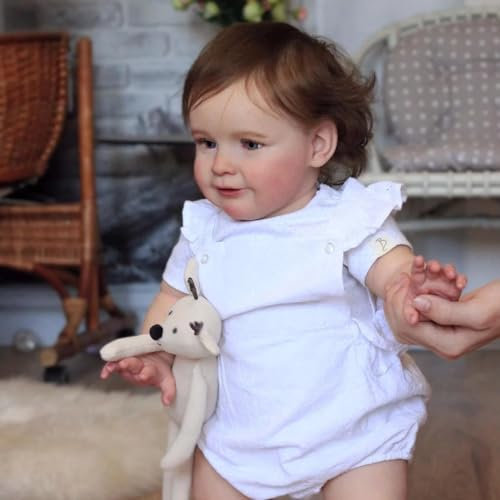 Enjoy with Love Neue 24inch Zoe Hohe Qualität bereits fertig gemalte handgemachte Puppe Reborn Kleinkind Mädchen Puppe Haut Sehr detaillierte 3D Haut (Blue Eyes)