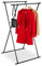 Relaxdays Portant à vêtements Extensible, HxLxP: 139x135x95 cm, 2 tringles, pour l’entrée, Valet Pliable, métal, Noir
