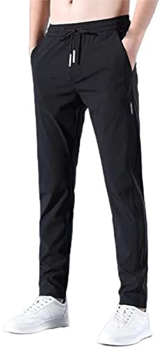 Zhiyao Cargo Hosen Herren Jogginghose Baumwolle Sporthose Lange Trainingshose Jogger Männer Fitness Sweathose Freizeithose Slim Fit Sweatpants mit Taschen Schwarz L