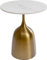 Kare Design Beistelltisch Nube Tulpin, Gold, 45cm Durchmesser, Wohnzimmertisch, Couchtisch, rund, Keramik Tischplatte, Edelstahl Fuß, 53x45x45 cm (H/B/T)
