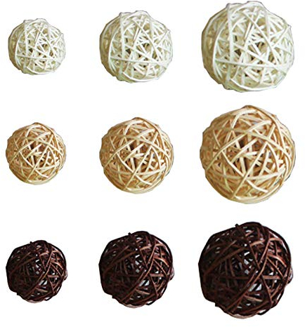 30pcs Rattan Balls Wicker Ball, Decorative Orbs Vase Fillers, Aromatherapy Accessories, DIY Vase Bowl Filler Ornaments Aroma Dffuser Balls, for DIY Craft Wedding Table Decoration Baby Shower