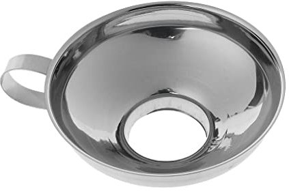 Stainless Steel Jam Funnel Wide-Mouth Filler Kitchen Funnel With Handle For Liquid, Fluid, Dry Ingredients Powder - Size 10x5.5cm/3.94x2.17