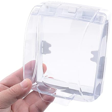 iFutniew Cubierta impermeable para timbre, transparente, impermeable, para exteriores, con botón