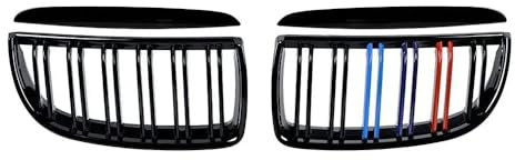 YIRGGO Frontale Racing Griglie per 3 Serie E90, Griglie a doppio rene frontali,Frontale Racing Griglie,per BMW 3er E90 E91 2005 2006 2007 2008 E90 Touring E91 (E90 2005-2008, Nero brillante M-Color)