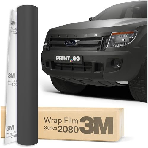 PRINT.GG Autofolie 3M 2080 Mattes Dunkelgrau M261, 152 x 100 cm, Selbstklebende Folie Car Wrapping Folie, Robuste Lackschutzfolie Auto, Motorrad, Boot, Fahrrad, Vinyl, Matt