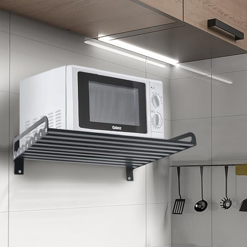 DAOHHFO Support mural en acier inoxydable pour micro-ondes - Longueur : 50 cm - Idéal pour les objets dans la cuisine, la chambre à coucher (EU Stock)