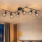 Dehobo Led Deckenstrahler Schwenkbar 350° - Deckenleuchte E14 6 Flammig Rund - Deckenlampe Spots Led Schwarz - Küchenlampe Wohnzimmerlampe Deckenspot Schlafzimmer Ohne Leuchtmittel