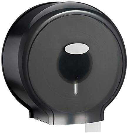 ANKROYU Toilet Paper Holder, ABS Single Roll Jumbo Tissue Dispenser, Water Proof Wall Mount Jumbo Roll Toilet Paper Dispenser for Bathrooms (Transparent Black)