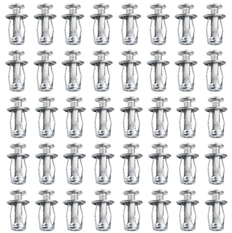 WJUAN 40 Piezas Tuercas de Pétalo, Pétalos M5 Tuercas de Expansión, Galvanizado Tacos Huecos de Metal, Tipo Linterna Extendida, para Paredes Huecas, Armarios, Elementos de Fijación