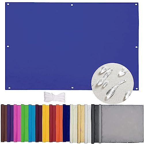 Voile d'ombrage rectangulaire imperméable pour extérieur, 1,4 x 1,8 m, bleu marine, anti-UV, coupe-vent, installation facile, pergola, piscine, corde incluse