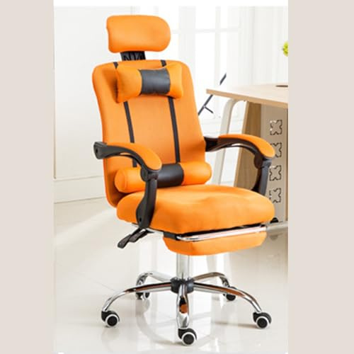 ZERAPH Ergonomic Gaming Office Computer Schreibtisch mit komfortabler Arbeitsvereinbarung und 3D -Dickkissen -Schaukelstuhl für Gamer PC Orange B
