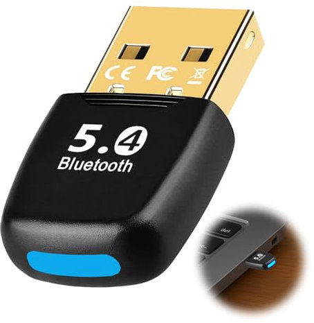 Huybaa Dongle Bluetooth 5.4, Clé Bluetooth pour PC, USB Adaptateur Bluetooth, Récepteur Bluetooth, Compatible avec Windows 11/10/8.1/7, pour Casque, Souris, Clavier, Imprimantes