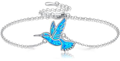 DAYLINLOVE Armband für Damen 925 Sterling Silber Kolibri/Rosen Blume/Engelsflügel/Claddagh/Böser Blick/Tulpen Armband Schmuck Geschenk für Frauen Mädchen