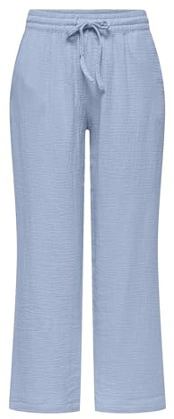 JdY Damen Jdytheis Life Wide Pant WVN Noos Hose Mit Weitem Bein Und Hohem Bund Und Seitentaschen, Kentucky Blue, M / 32L