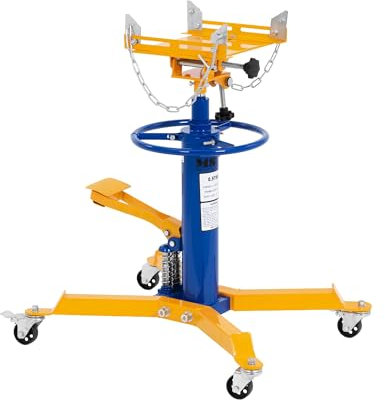 MSW Vérin de Fosse hydraulique 805 à 1 800 mm jusqu'à 500 kg avec pédale de Commande et chaîne de sécurité - Cric de Transmission Cric de boîte de Vitesse