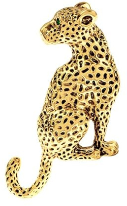 Broche Vintage Léopard Épingle à Revers Punk Pour Femme Homme Strass Gothique Collier Costume Manteau Sac à Dos Bijou Décoratif Animal Guépard Couguar Accessoire De Mode Corsage