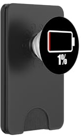 Batterie 1% [1% restant] Batterie Morte du t-Shirt Batterie Faible PopSockets PopWallet pour MagSafe
