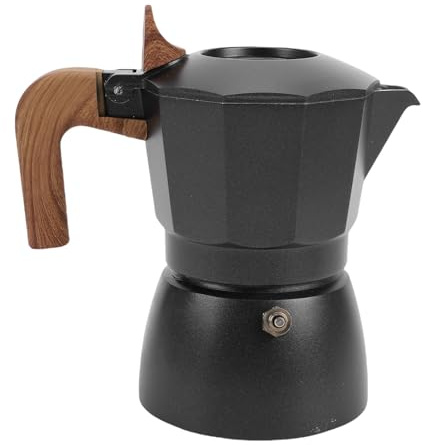 KIMISS Macchina per Piano Cottura da 2 Tazze - Caffettiera Vintage in Lega di Alluminio con Doppie Valvole per un'estrazione Ricca di Sapori (BLACK)
