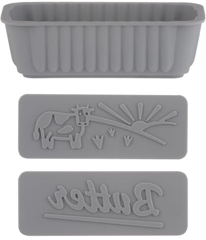 Kilner Silicone Butter Mould Set | Butter Shaping Mould with 2 Interchangeable Pattern Plates | Farm Design & Butter Text | Reusable and Dishwasher Safe