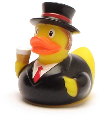 Duckshop I Badeente Bräutigam Mini I Quietscheente I Quietscheentchen Hochzeit I L: 4,5 cm I Gastgeschenk I Präsent Feier