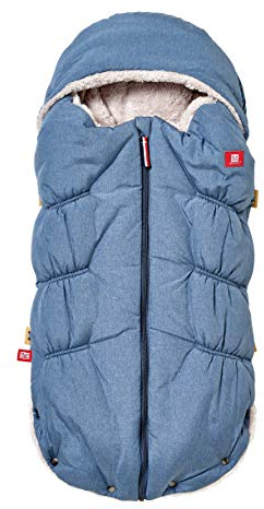 RED CASTLE, Chancelière universelle bébé, spécial hiver, Compatible Pousette/Nacelle, Intérieur Polaire, Capuche fixe et repose tête, Déperlante, Coupe-vent, Respirante, Protect, Bleu chiné, 0-6 Mois