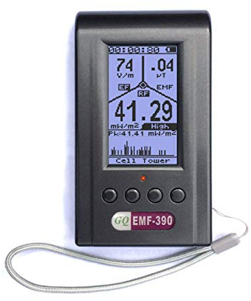 EMF Meter EMF Detector GQ EMF-390 Electromagnetic Radiation Detector 3-in1 RF Meter 5G Cell Tower WiFi 10G & Data Logging