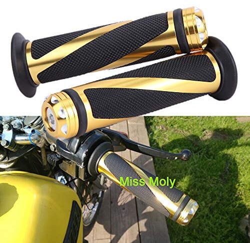 Manopole moto, Universale 7/8 Alluminio Motociclo Manopole (Oro)