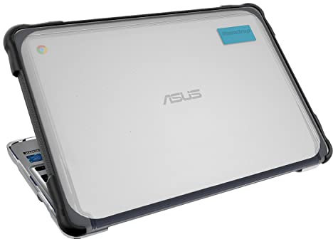 Gumdrop SlimTech Laptop Case Fits ASUS Chromebook C202SA (Clamshell). Designed for K-12 Students, Teachers and Classrooms– Drop Tested, Rugged, Shockproof Bumpers for Reliable Device Protection– Black