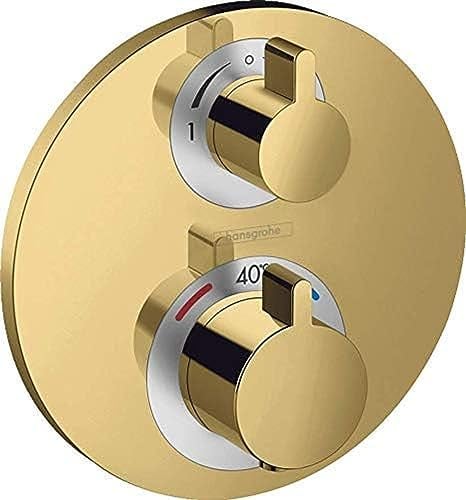 hansgrohe Unterputz Thermostat Ecostat S, für 2 Funktionen, Polished Gold Optik