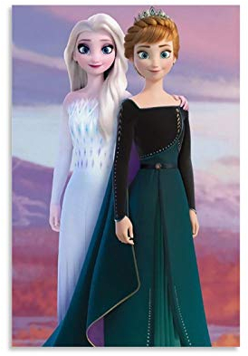 AOHOG Frozen Anna and ELSA Poster dekorative Malerei Leinwand Wandkunst Wohnzimmer Poster Schlafzimmer Malerei 08x12inch(20x30cm)
