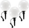 ChiliTec Kugelleuchte Gartenlampe 3er Set 30cm mit Erdspieß für Aussen IP44 1,5m Kabel E27 Fassung Wetterfest hitze- und frost beständig - bleicht nicht aus