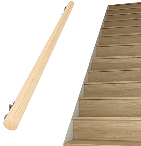 Handläufe für Treppen Holz Treppengeländer für Innen Villa Loft Holzgeländer für Treppen für ältere Kinder Sicherheitsgeländer, Wandmontage,Komplettset (150cm)
