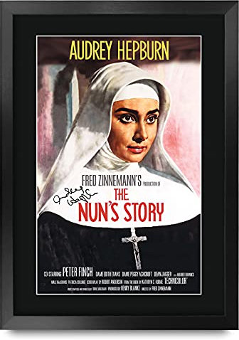 HWC Trading FR A3 The Nun's Story Audrey Hepburn Geschenke Geduckter Poster Signiertes Autogramm Foto für Fans von Film Memorabilien - A3 Framed