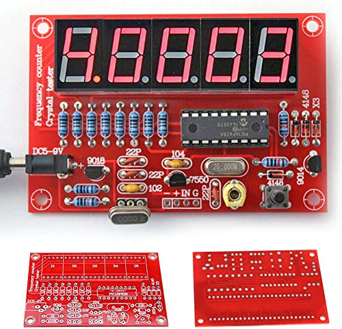 Chesoon 1-50MHz Medidor de frecuencia y Tablero de contador de frecuencia Pantalla LED digital Oscilador de cristal con configuraciones de frecuencia programables y alta precisión